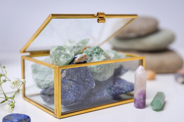 Magic crystals, spiritual esoteric practice for relax and meditation