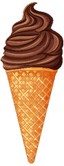 Delicious Chocolate Ice Cream Cone