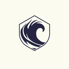 ocean wave logo vector
