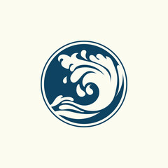 ocean wave logo vector
