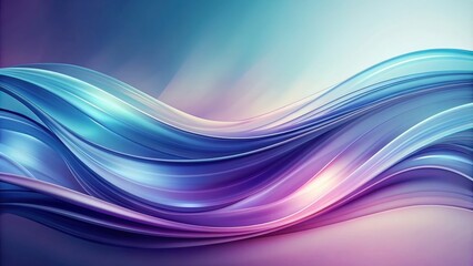 Elegant wave-like forms in shades of blue and purple flowing on pastel backdrop, waves, fluid, smooth, elegant, abstract, water, ocean