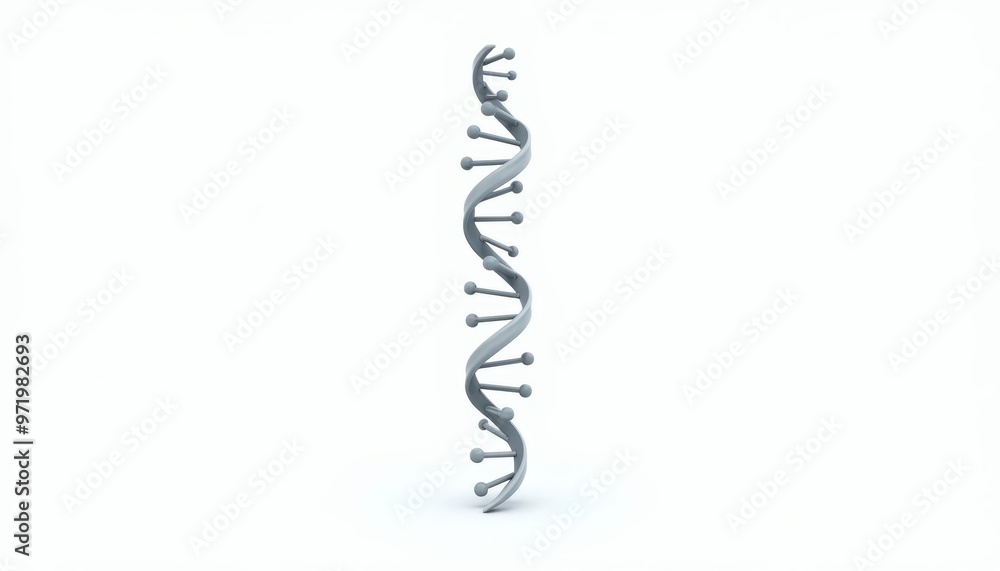 Poster 3d rendering of a dna double helix structure