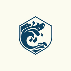 ocean wave logo vector
