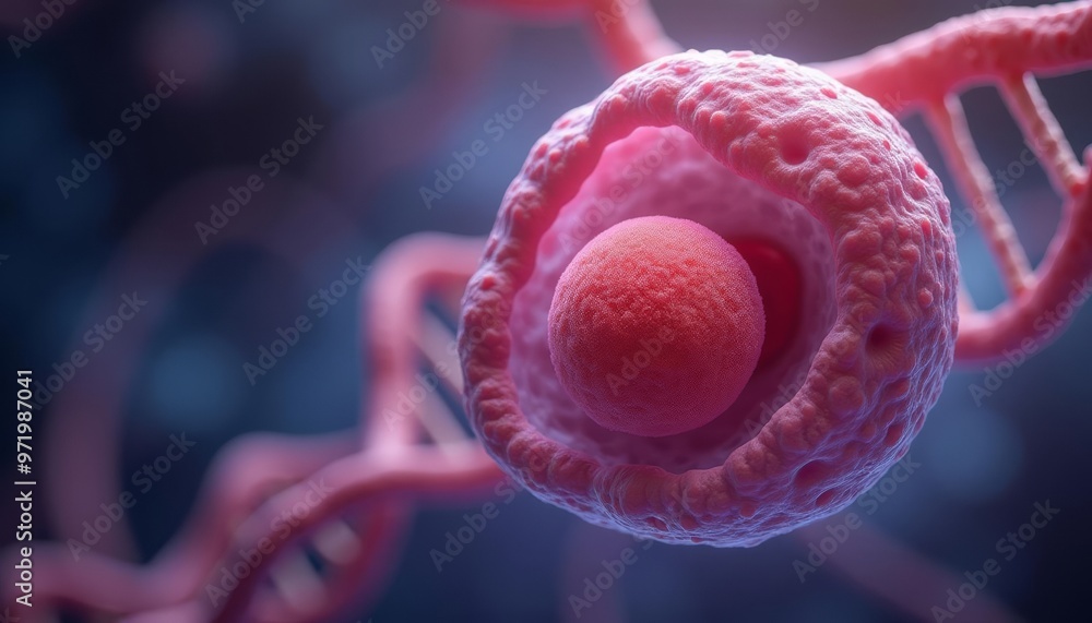 Aufkleber a microscopic view of a cell illustrating the complex structure of life at the molecular level