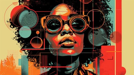 Design a â€˜70s-style educational poster, incorporating bold fonts, bright colors, and vintage imagery