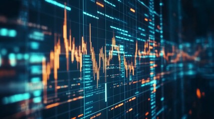 Financial Growth Analysis. Market Investment and Stock Chart Trends