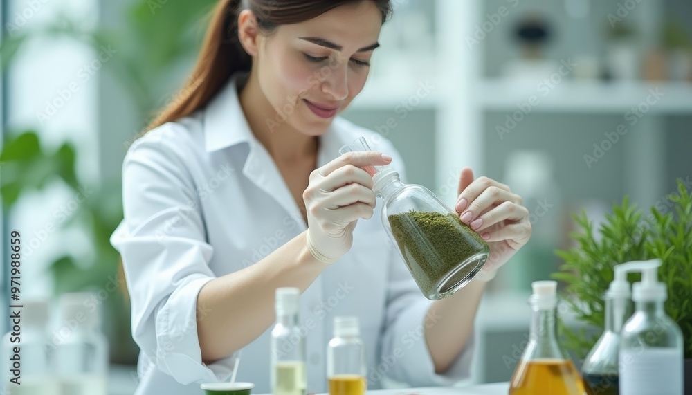 Poster experimenting with natural ingredients in a lab setting