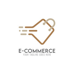Flat e-commerce logo template collection