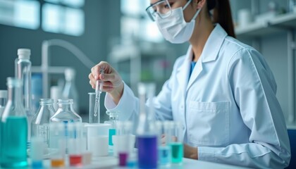 Fototapeta premium Scientist conducting research in a lab