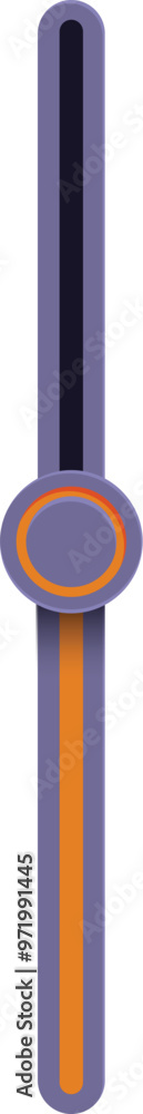 Poster vertical sound level slider is adjusting the volume with a circular knob