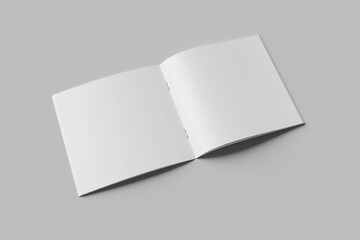 Blank square magazine for mockup on gray background