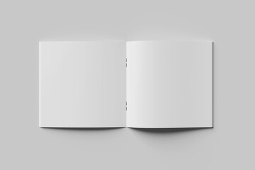 Blank square magazine for mockup on gray background