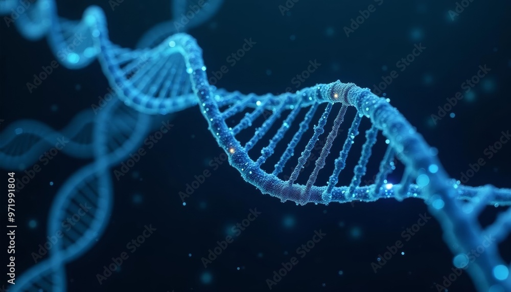 Aufkleber exploring the blueprint of life dna double helix in 3d