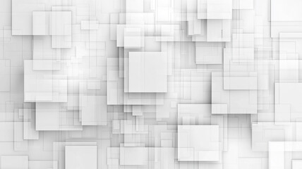Abstract illustration of overlapping geometric shapes in a minimalist white design