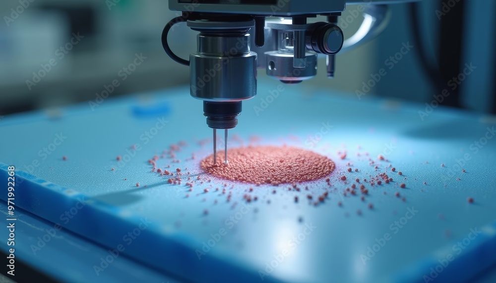 Poster precision engineering in action a robotic arm dispensing material