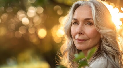 Obraz premium Mature woman with aged skin generative ai