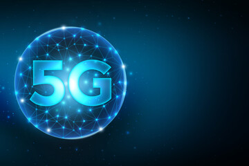 Digital 5G network technology worldwide faster communicating background