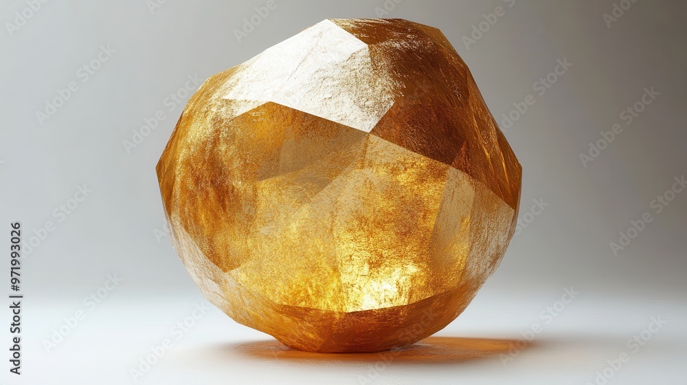 Aufkleber simple geometric shape primitive abstract object golden lump design element isolate on white backgro