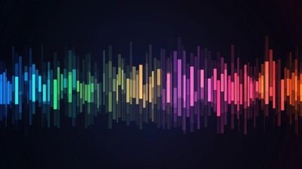 Vibrant sound wave pattern in colorful spectrum, perfect for music, audio technology, or digital design projects.