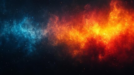 Naklejka premium Cosmic Fire and Ice Nebula Generative AI