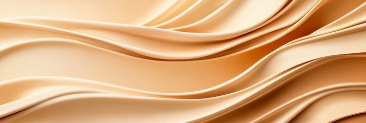 Obraz premium Abstract background with soft, flowing beige curves, symbolizing elegance, fluidity, serenity, and motion. Perfect for minimalist designs or product presentations.