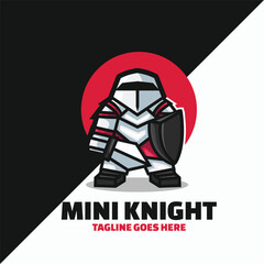 Vector Logo Illustration Knight Simple Mascot Style
