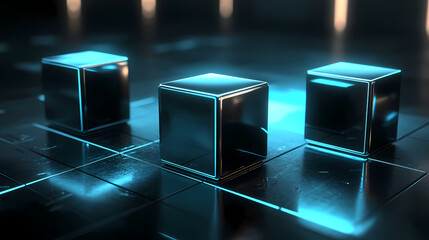 Digital cube with a futuristic tech feel