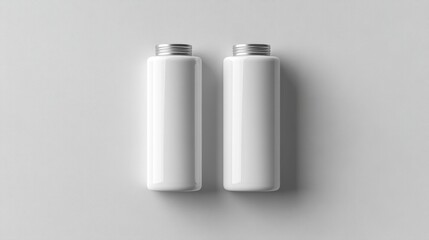 Minimalist White Cosmetic Bottles Generative AI