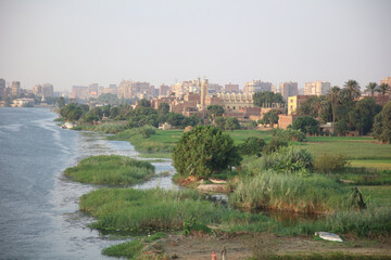 The Nile before sunset showing cairo