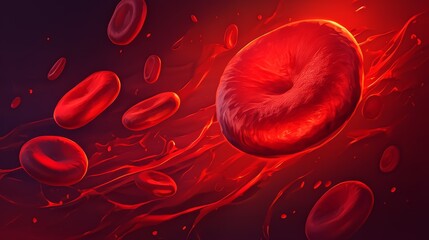 Red Blood Cells in Motion, Depicting Circulation and Oxygen Transport