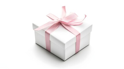 Obraz premium Gift Box and Blank card note with ribbon bow for Christmas celebration greeting.
