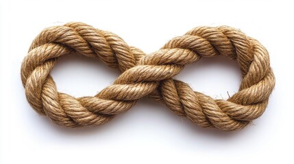 Obraz premium Rope Knotted in Infinity Shape – Generative AI