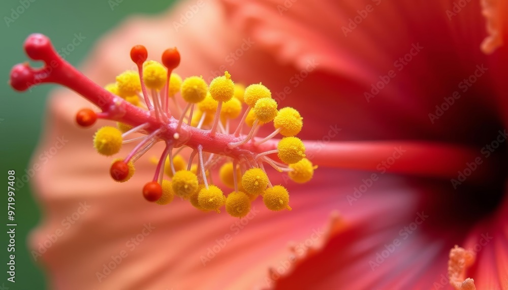 Sticker  Vibrant Hibiscus Flower in Bloom