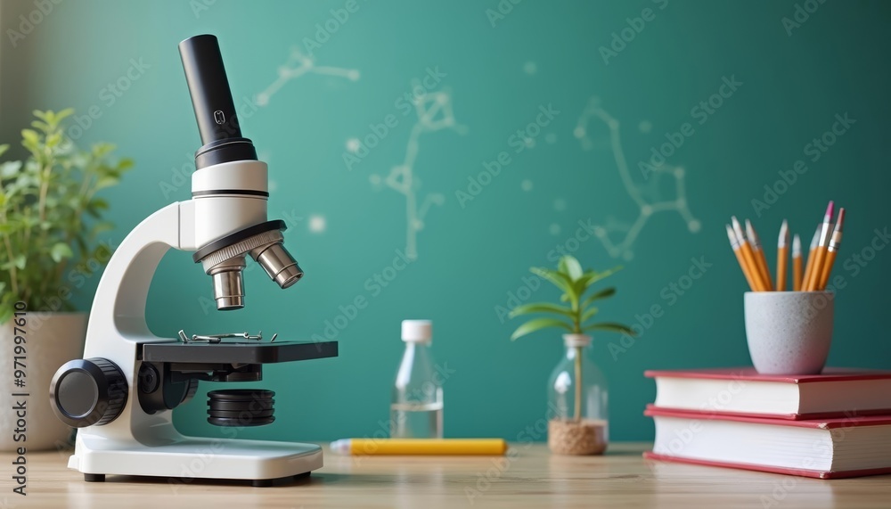 Poster exploring the microscopic world with precision and curiosity