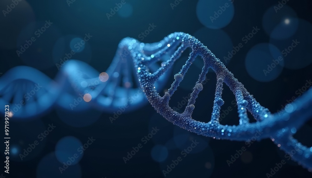 Poster exploring the blueprint of life a dna double helix in 3d