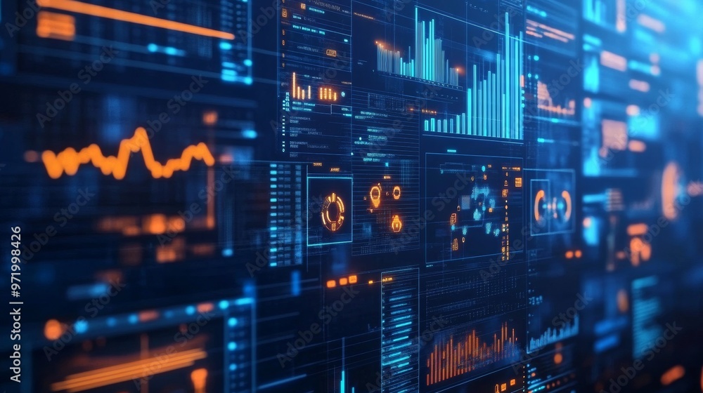 Poster ai-powered data analytics. automated reports, kpi insights