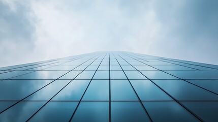Glass Facade of a Modern Skyscraper Reaching for the Sky