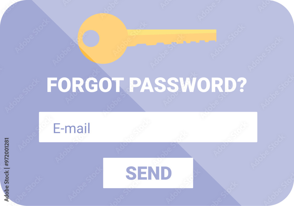 Poster generic online form is prompting the user to enter their email address to recover their lost passwor