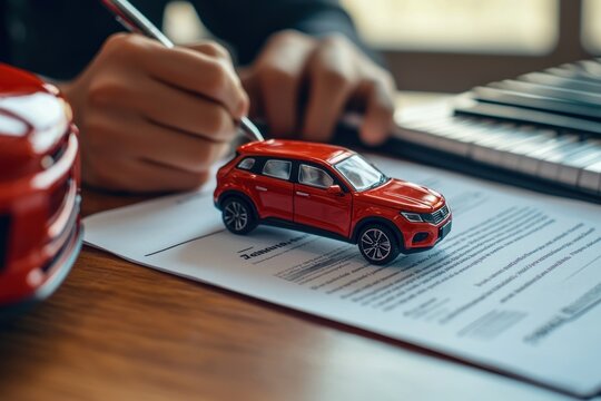 Consider signing car insurance documents or documents supporting the purchase or sale of a new or used car.
