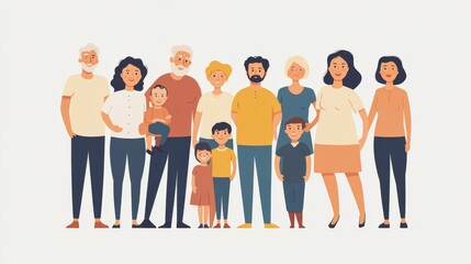 Obraz premium A family portrait with members from multiple generations, showcasing generational diversity