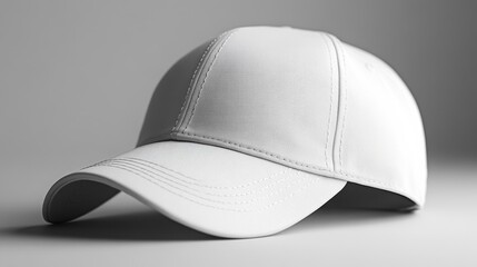 White Baseball Cap in Minimalist Style Generative AI
