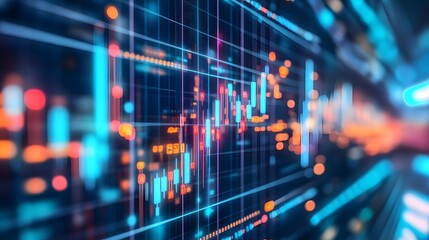 Obraz premium Abstract Futuristic Stock Market Data Display