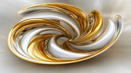 Abstract Gold and Silver Swirling Pattern