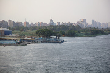 The Nile before sunset showing cairo
