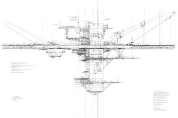 Cross Sectional View of a Suspension Bridge s Intricate Design