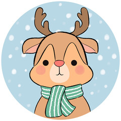 Reindeer with green scarf
