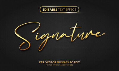 Luxury gold script editable text effect, elegant gold style