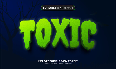 Editable toxic text effect, halloween theme text style