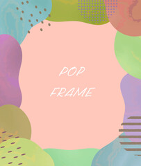 流体シェイプのニュアンスフレーム　縦　ポップ　文字あり