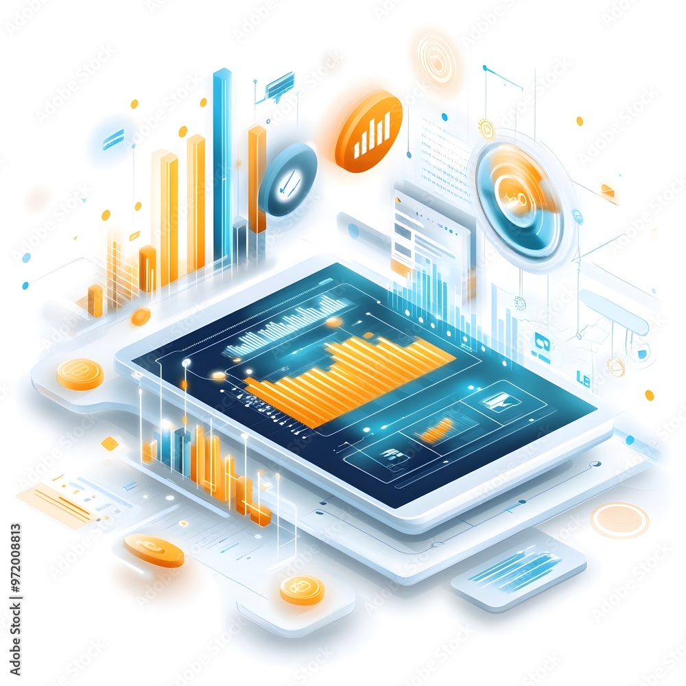 Poster data analysis and visualization on a tablet.